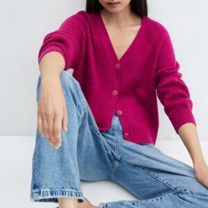 Mango Cardigan in Fuschia